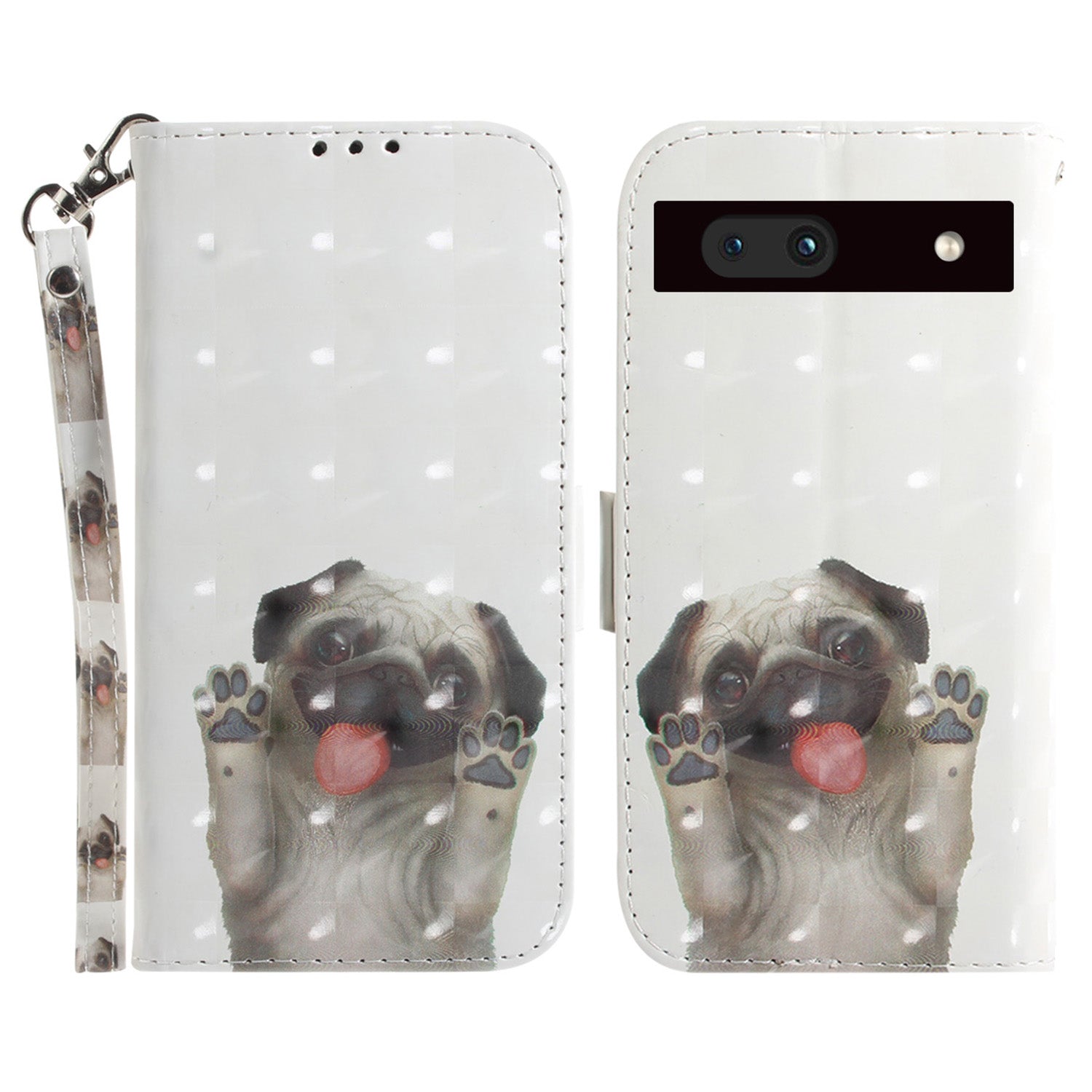 Shockproof Phone Cover Stand for Google Pixel 7a PU Leather 3D Pattern Printing Phone Flip Wallet Case with Strap Shockproof Phone Cover Stand for Google Pixel 7a PU Leather 3D Pattern Printing Phone Flip Wallet Case with Strap